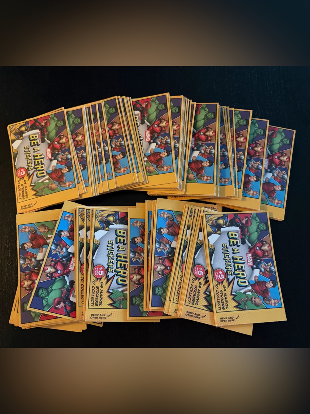 100 PACKS 12025 Marvel Be A Hero Loblaws Superstore Sticker Card Pack
